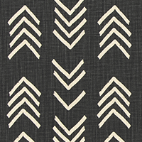 Bogolan Black Flame Slub Linen Natural