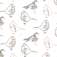 Bird Toile Blush Slub Canvas