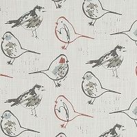 Bird Toile Scarlet Slub Canvas