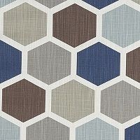 Hexagon Regal Blue Slub Canvas