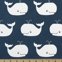 Whale Tales Premier Navy/White Twill