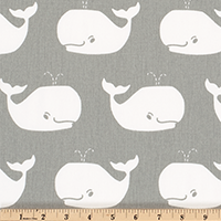 Whale Tales Storm/White Twill