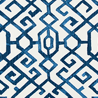 Jing Courtyard Blue Slub Linen White