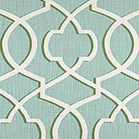 Morrow Tendril Green Slub Linen Natural Fabric
