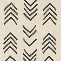 Mud Cloth Black Flame Slub Linen Natural
