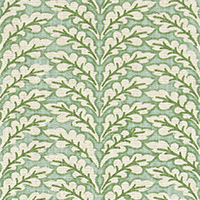 Spencer Tendril Green Slub Linen Natural